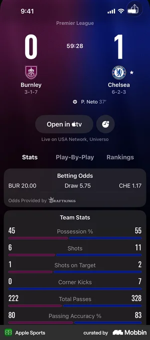 Apple Sports hero