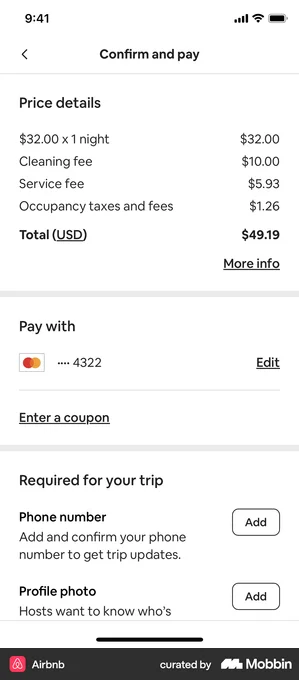 Airbnb price details